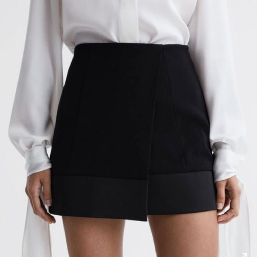 Reiss Ruby Satin Trim Mini Skirt NWT